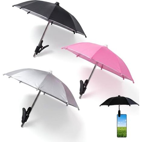 3-teiliger Handy-regenschirm Mit Clip – Sonnenschutz Für Smartphones – Handyhalterung Mit Sonnenschutz