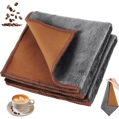 Barista-reinigungstücher 30 X 30 Cm - 3er-pack - Braun Und Grau - Doppelseitige Reinigungstücher Für Espressomaschinen Und Dampfdüsen