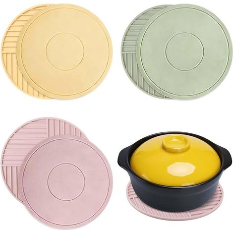 Untersetzer - 6er-set - 15 Cm - Silikon - Hitzebeständig - Für Töpfe, Schüsseln Und Tassen