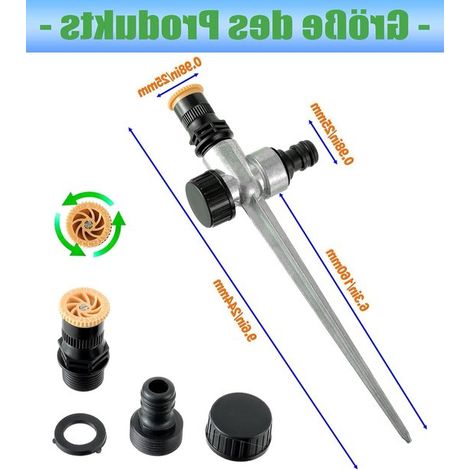 Rundregner – 2er-pack – Orange/schwarz – Metallstab – Rotationsregner Für Rasen Und Garten