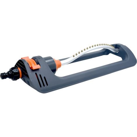 Oszillierender Rasensprenger – 45,5 X 15 Cm – Grau Und Orange – Verstellbarer Rasensprenger Mit 19 Düsen – Gleichmäßige Bewässerung Und Filter