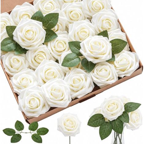 Künstliche Rosen - 25 Stück - Ø 8 Cm (stiel 20 Cm)