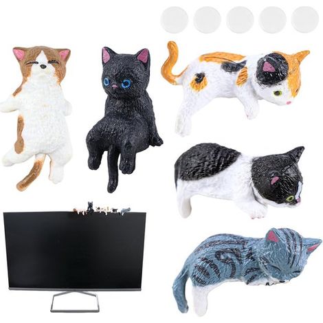 Set Mit 5 Entzückenden Miniatur-katzenfiguren