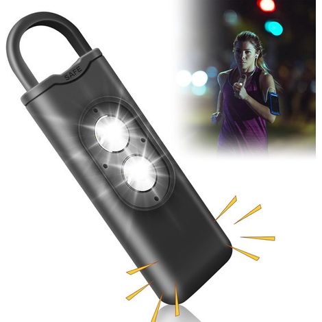 Personenalarm Mit Taschenlampe – 1 Stück – Schwarz – Taschenalarm – Panikalarm