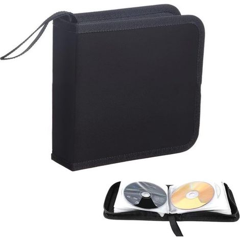 Hülle Für 40 Cds/dvds – Aufbewahrungsbox Für Auto Und Zuhause (schwarz)