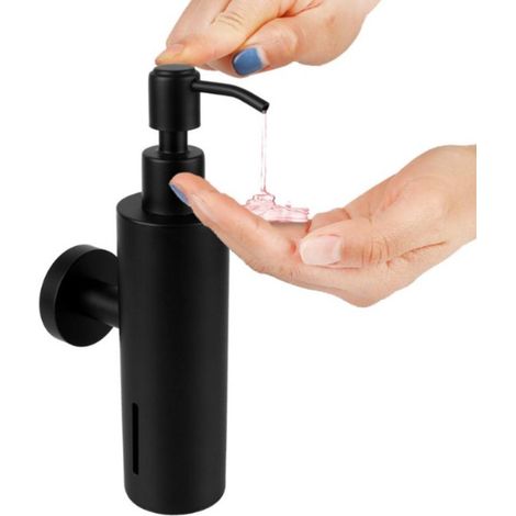 Handseifenspender – 200 Ml – Edelstahlpumpe Zur Wandmontage – Schwarz – Wandseifenspender – Edelstahl