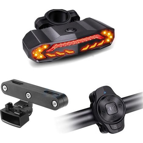Fahrradrücklicht Mit Blinkern Und Alarm - Usb-c-wiederaufladbares Fahrradlicht - Blinker Mit Fernbedienung