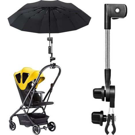 Universelle Sonnenschirmhalterung – Maximale Befestigungshöhe: 3,8 Cm – Schwarz – Geeignet Für Gehhilfen Und Kinderwagen – Sonnenschutz