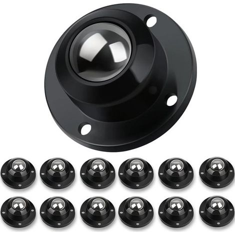 Selbstklebende Rollen – 12er-pack – Schwarz – Kugellager Für Möbel – 360°-schwenkrollen