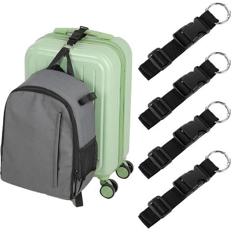 Set Mit 4 Gepäckgurten – Schwarz – Rucksackgurt – Kleidergurt