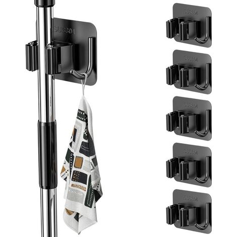6-teiliger Besenhalter Mit Haken – Selbstklebend – Besenaufhängungssystem