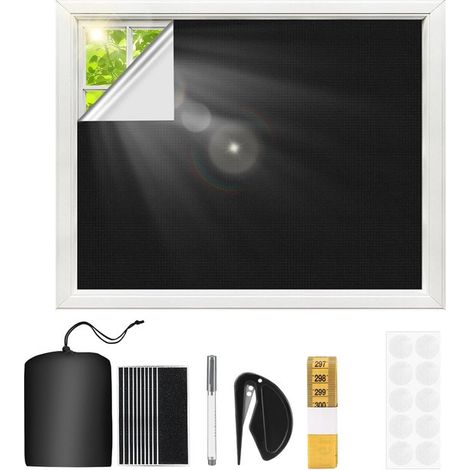 Verdunkelungsrollo Mit Klettverschluss – 145 X 200 Cm – Vollständige Verdunkelung – Sonnenschutz