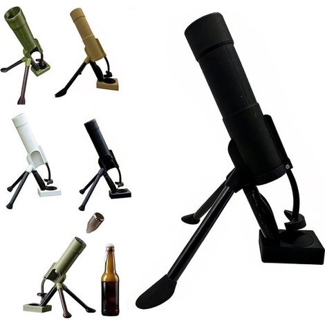 Xl-flaschenöffner In Mörserform – 40 Cm, Militär-gadget – Kompatibel Mit 330-ml-corona-flaschen – Schwarz