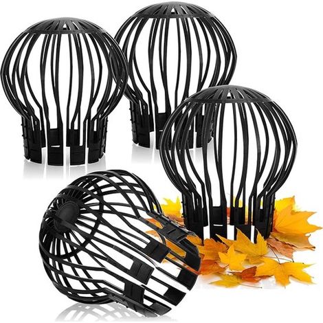 Dachrinnenabdeckungen – 4er-set – Ø 12 X 14 Cm – Schwarz – Laubfänger – Schutzkappe