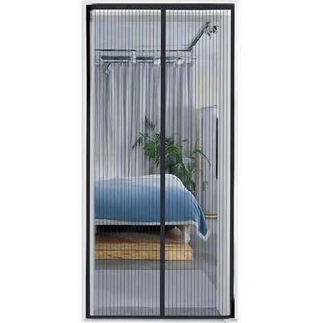 Magnetisches Fliegengitter – 210 X 90 Cm – Schwarz – Türgitter Mit Klettverschluss – Einfache Montage