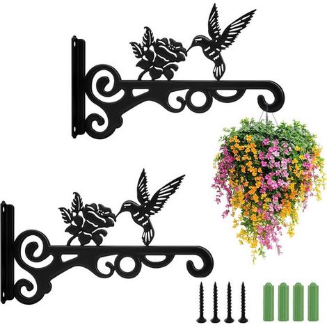 Set Mit 2 Hängeampeln – 25 X 15 Cm – Schwarz – Kolibrie & Rozen Design – Dekorative Pflanzenampeln
