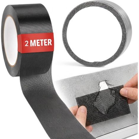 Reparaturklebeband Für Moskitonetze Und Fliegengittertüren – 5 Cm X 2 M – Schwarz