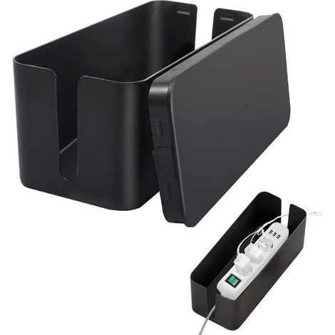 Kabelmanagementbox – 22,7 Cm – Schwarz – Kabelorganisator – Steckdosenleiste