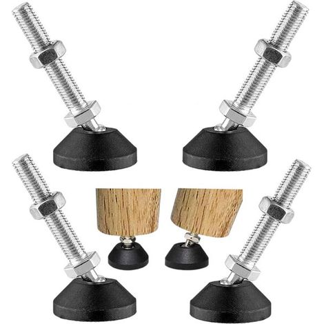 4 Verstellbare Nivellierfüße – M8 X 50 Mm, Ø 40 Mm – Stellschraube – Nivellierfuß
