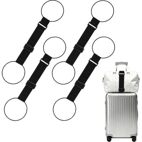 Set Mit 4 Verstellbaren Elastischen Gepäckgurten – Koffergurte – Elastische Kordel