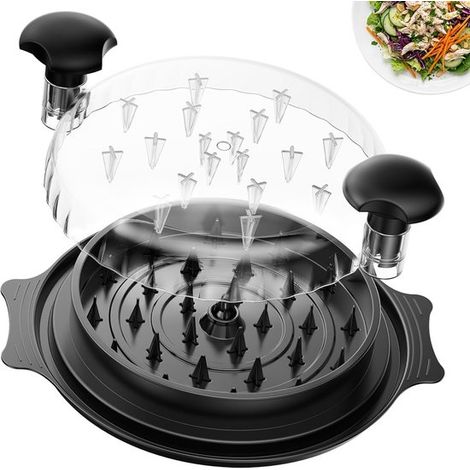 Hähnchenzerkleinerer – 27,5 Cm Hoch – Schwarz – Maschine Zum Zerkleinern Von Hähnchenfleisch – Innovatives 3-stufiges Design Mit Herausnehmbarer Platte