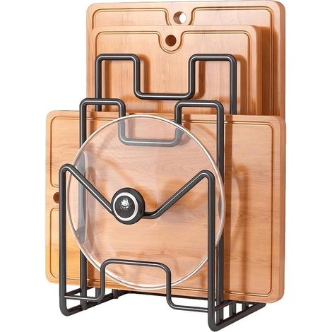 Luxuriöses Schneidebrett Mit Deckelhalter – 21 X 14,5 X 15 Cm – Schwarz – Organizer Für Die Küchenarbeitsplatte – Industriedesign