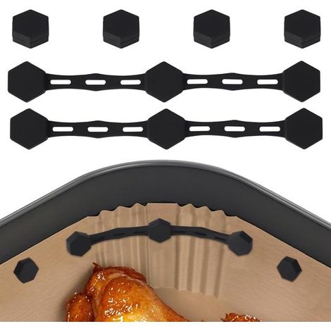 Magnete Für Heißluftfritteusen – 2er-pack – Schwarz – Halter Für Backpapier – Verhindert Das Ablösen Und Verbrennen Des Backpapiers