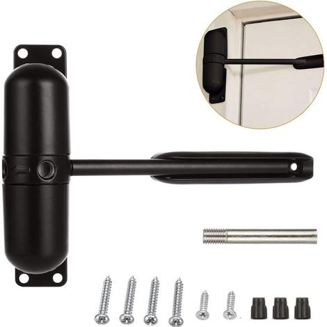 Automatischer Türschließer – 115 X 25 Mm – Verstellbare Türfeder Für Innen- Und Außentüren Bis 60 Kg – Schwarz
