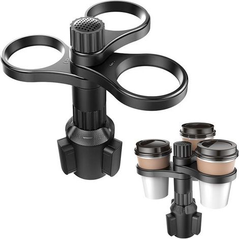 Auto-getränkehalter – Durchmesser 7 Cm – Schwarz – 3-in-1, Ausziehbar – Für Kaffeebecher Und Flaschen