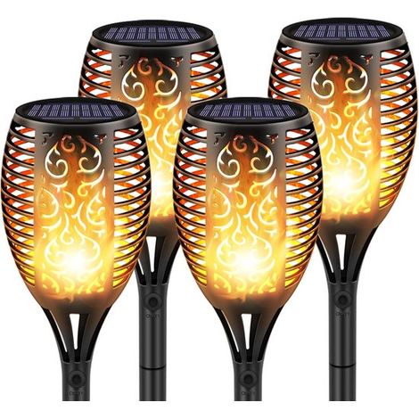 Solar-gartenleuchten – 4er-set – 51 Cm – Gartenfackeln – Solar-außenleuchten