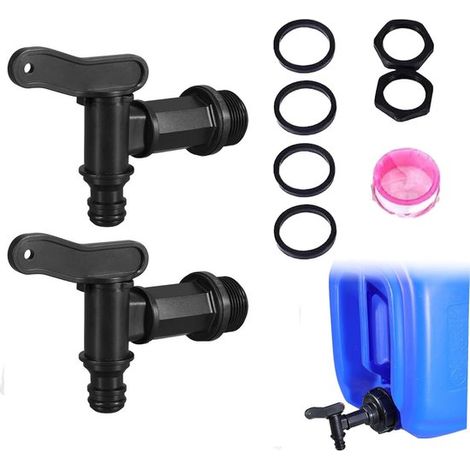 Set Mit 2 Wasserhähnen Für Regenwassernutzungssysteme – 25 Mm – Ersatz-kunststoffhahn – Tankhahn – Hähne Für Wassertanks
