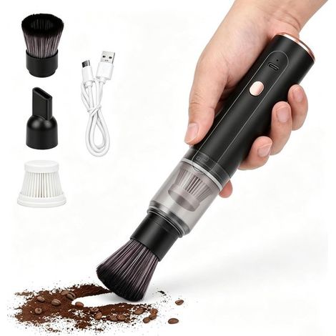 2-in-1 Mini-akku-staubsauger – Schwarz – Wiederaufladbarer Handstaubsauger – Kabelloser Krümelstaubsauger