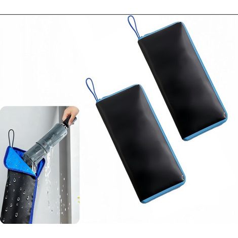 Set Mit 2 Regenschirmhüllen – 28 X 12 Cm – Saugfähige Und Wasserdichte Hülle – Faltbare Hülle