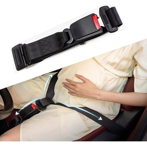 Schwangerschafts-autosicherheitsgurt – 175 Cm Verstellbare Gurtführung – Schwarz – Abs Und Nylon