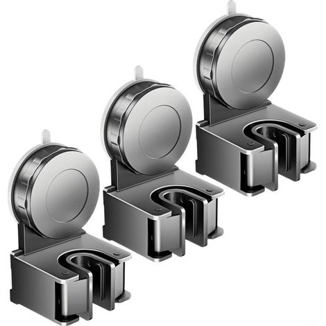 3-teiliger Besenhalter – Für Stiele Unterschiedlicher Größen (15–26 Mm) – Saugnapf – Besenaufhängungssystem