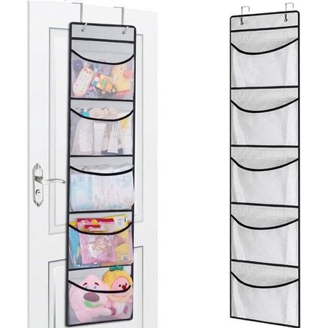 2-teiliger Türhänger – 130 × 32,5 Cm – 5 Fächer Und 2 Haken – Hängeaufbewahrung