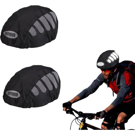 Wasserdichter Fahrradhelmüberzug – Schwarz – Reflektierend – Regenschutz