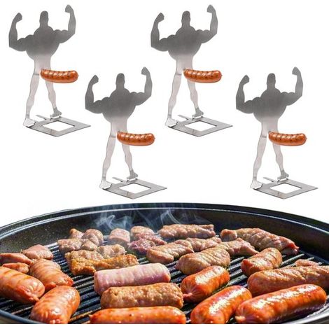 Grillwursthalter – 4er-set – Wursthalter In Muskelform – Witzige Hot-dog-halter