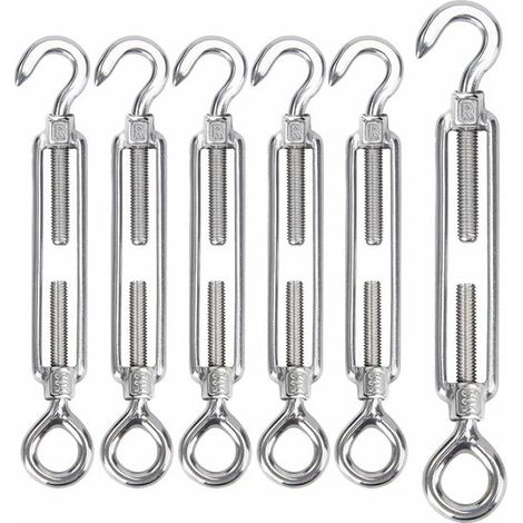 Verstellbare M8-kabelspanner Und Spannschlösser – Edelstahl – 6er-pack