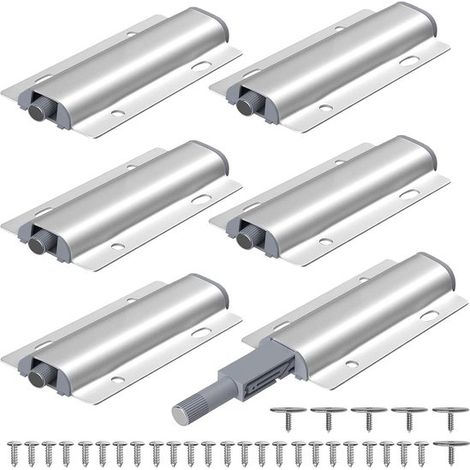 6er-set Magnetische Schranktürverschlüsse Mit Schrauben – Zum Öffnen Durch Drücken – Silberner Verschluss