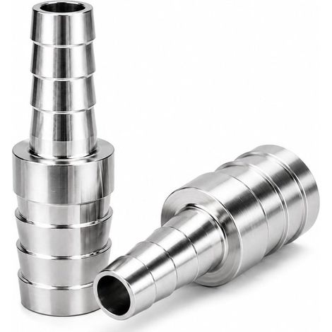 Rohrverbinder – 2 Stück – 16 Mm Auf 12 Mm – Reduzierstück Aus Edelstahl 304 Mit Schlauchanschluss – Silberfarben