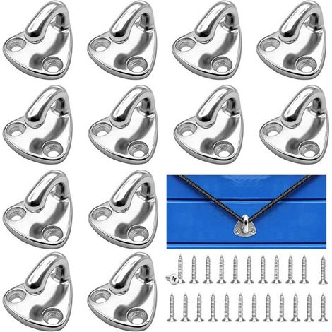 Öse Aus Edelstahl 316 – 12er-pack – Maximale Belastung: 50 Kg – 2,8 X 2,75 Cm – 24 Schrauben Inklusive – Terrassenösen