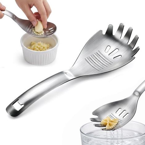 Pastalöffel Aus Edelstahl – 23,7 X 8 Cm – Multifunktionaler Spaghettilöffel – Pastalöffel