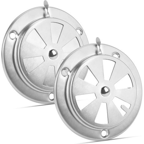 Rundes Edelstahl-lüftungsgitter – 2er-set – Verstellbare 9,5-cm-lüftung Für Grill, Boot, Wohnmobil Und Smoker – Silber
