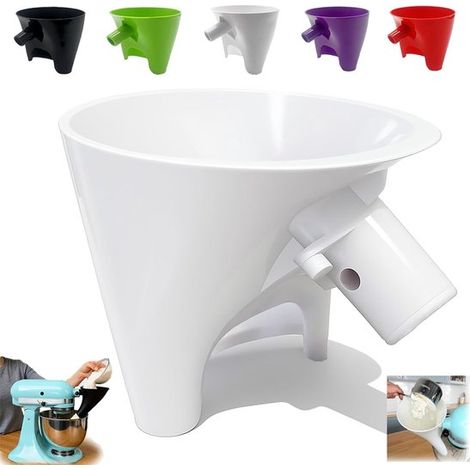 Mehltrichter Passend Für Kitchenaid Artisan Ksm150 Küchenmaschine, Spritzschutz Für 4,5- Und 5-liter-kippmaschinen, Spülmaschinenfest Und Hinterlässt Keine Rückstände (weiß).