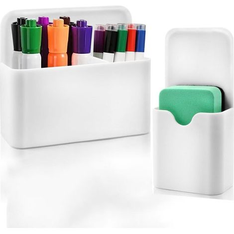 Set Mit 2 Magnetischen Stifthaltern – 12 X 10 X 4 Cm – 12 X 5,7 X 2,7 Cm – Magnetische Stifthalter – Stifthalter Für Whiteboards
