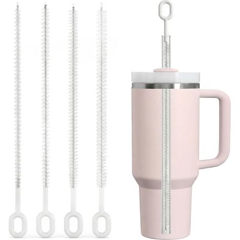Strohhalm-reinigungsbürsten-set – 4-teilig – 26 Cm Extra Lang – 6/8/10/12 Mm – Weiß – Flaschenreiniger – Edelstahl