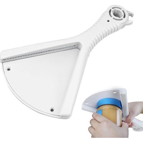 2-in-1-glasöffner – Deckelöffner Für Behälter Von 1,5 Bis 7,2 Cm – Weiß – Flaschenöffner – V-förmig