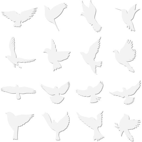 Weiße Vogelabwehraufkleber – Statisch Haftende Fensteraufkleber – Wiederverwendbar