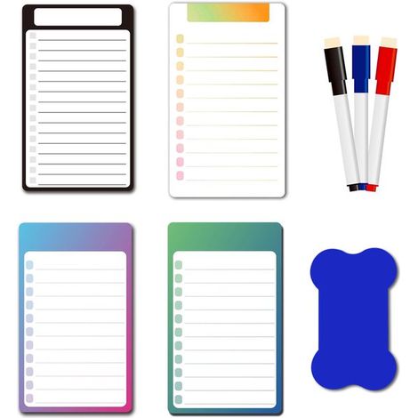 Magnettafel – 4er-set – Flexible, Selbstklebende Whiteboard-tafel – Kühlschrank